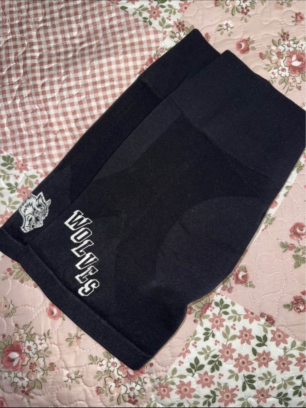 Darc Sport Black Athletic Shorts with 'Wolves' Logo
